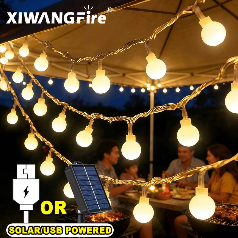 Garden Lighting Decor - 3-10M Solar/USB/Batterij Lichtslingers, Fairy Globe Ball