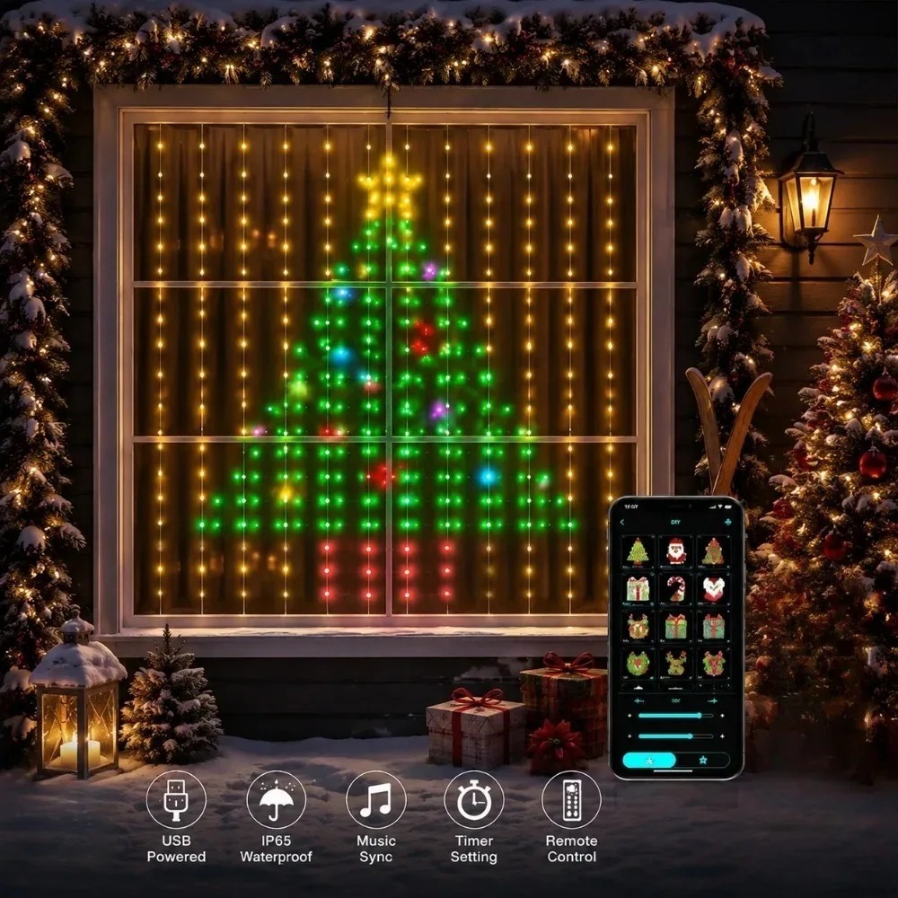 Lighting Decor For Home - LED Pixel Gordijnverlichting Bluetooth APP Besturing