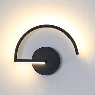 Lighting Decorative - Moderne Scandinavische LED-wandlamp, minimalistische zwarte geometrische