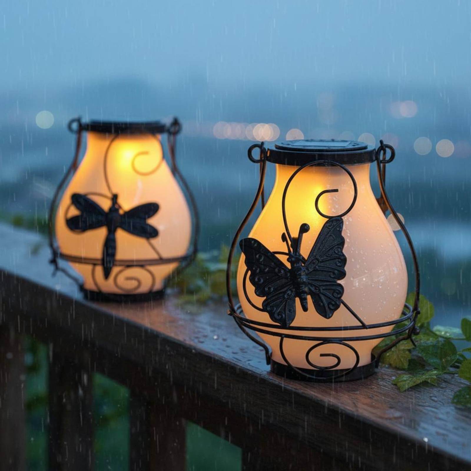 Garden Lighting Decor - Zonne-vlinderlantaarn Waterdichte vlinder-zonnelantaarn Decoratief tuinlicht Eenvoudig