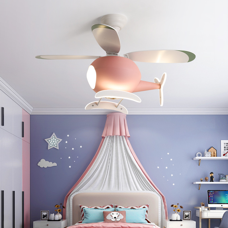 Lighting Decorative - Moderne creatieve cartoon vliegtuigventilatorlamp, eenvoudig decor,
