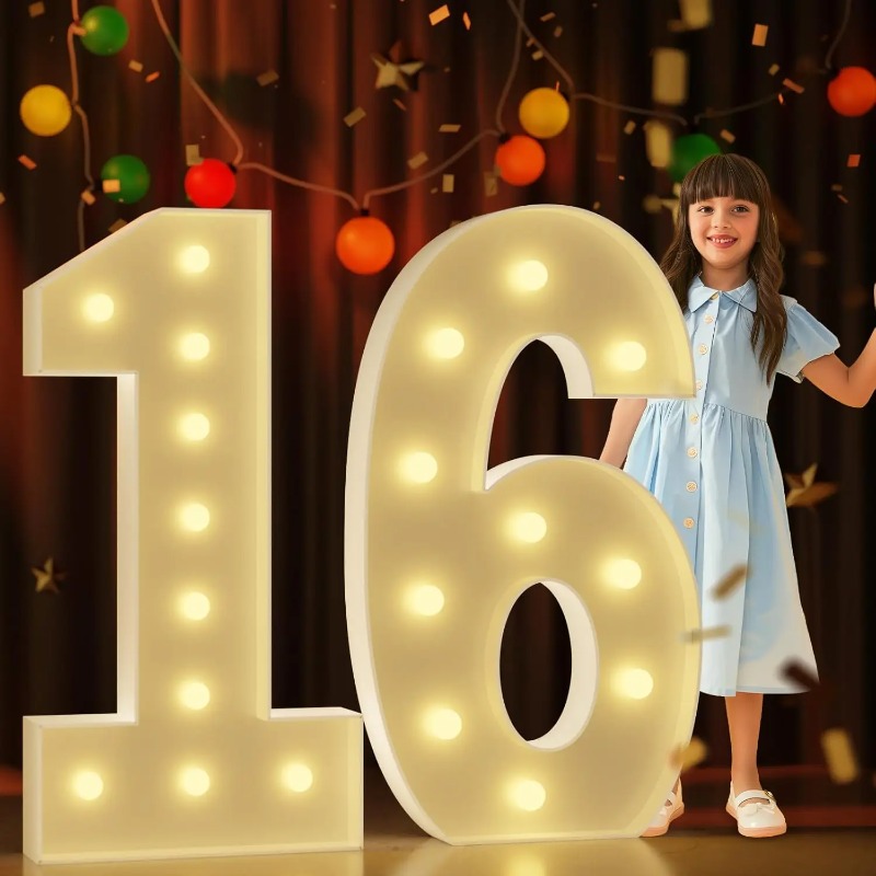 Light Up Letters Marquee - 70-120cm Lichtreclamecijfers Verjaardagdecoraties Grote Lichtgevende Letters