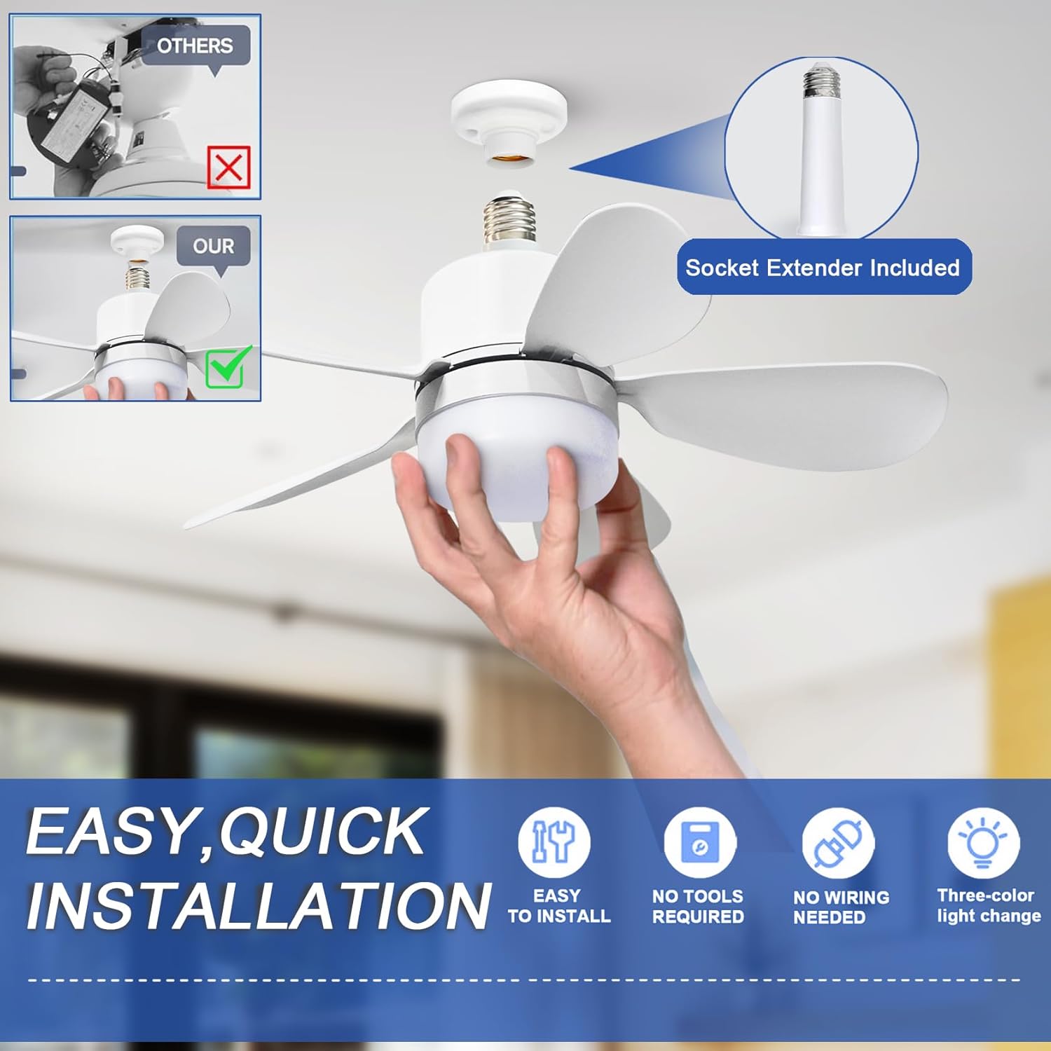 Plafondventilator met afstands - Lighting Decor For Home recensie en prijs