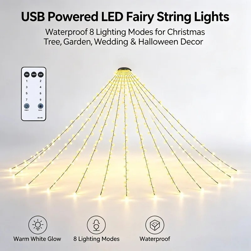 Waterdichte USB LED-slingers,  - Garden Lighting Decor recensie en prijs